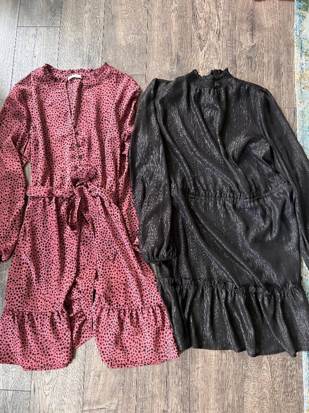 🖤💕 2 Loft dress bundle animal print and metallic like new!